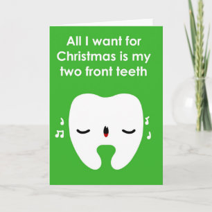 Christmas Carol Singing Tooth Card Feiertagskarte