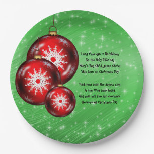 Christmas Carol Texte Long Time vor 9" Pappteller
