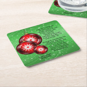 Christmas Carol Texte - Mitternacht - Mitternacht  Rechteckiger Pappuntersetzer