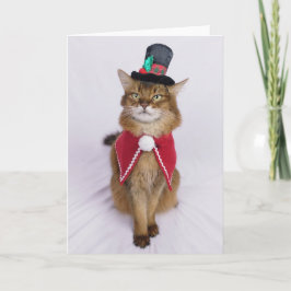 Christmas Caroler Somali Cat Karte
