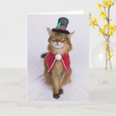 Christmas Caroler Somali Cat Karte (Gelbe Blume)