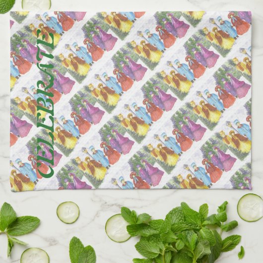 CHRISTMAS CAROLERS GESCHIRRTUCH (Gefaltet)