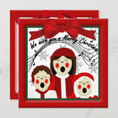 Christmas Carolers Gruß Feiertagskarte (Vorne/Hinten)