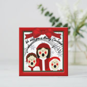 Christmas Carolers Gruß Feiertagskarte (Stehend Vorderseite)