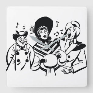 **CHRISTMAS CAROLERS** SQUARE WANDSCHALTER QUADRATISCHE WANDUHR