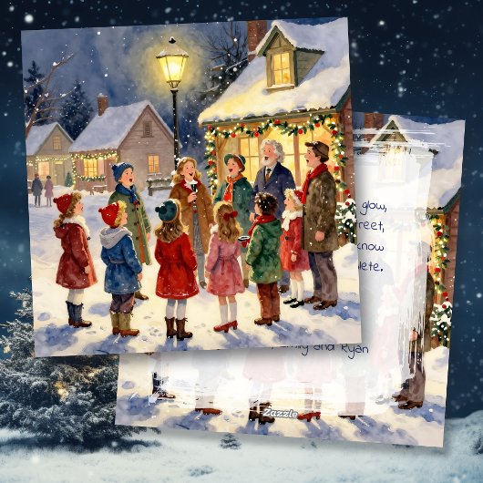 Christmas Carolers Vintage Holiday Feiertagskarte