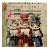 Christmas Caroling Cats Poster (Vorderseite)
