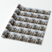 Christmas Caroling Dogs In Snowflakes Geschenkpapier (Ungerollt)
