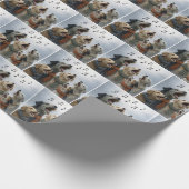 Christmas Caroling Dogs In Snowflakes Geschenkpapier (Ecke)