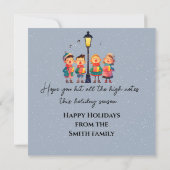 Christmas Caroling Dogs In Snowflakes Karte (Rückseite)