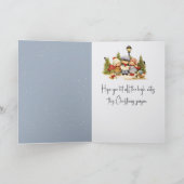 Christmas Caroling Dogs In Snowflakes Karte (Innenseite)