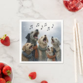 Christmas Caroling Dogs In Snowflakes Serviette (Beispiel)