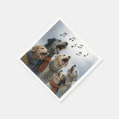 Christmas Caroling Dogs In Snowflakes Serviette (Ecke)
