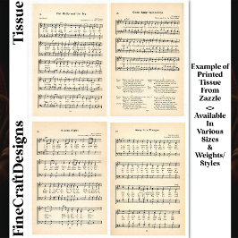 Christmas Carols Hymns Sheet Music DV1 Decoupage Seidenpapier