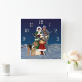 Christmas Carols Quadratische Wanduhr (Zuhause)
