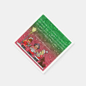 Christmas Carols Red und Green Party Napkins Serviette (Ecke)