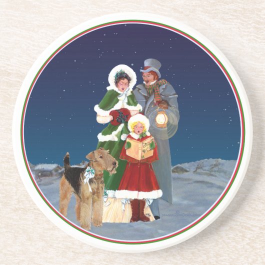 Christmas Carols Sandstein Untersetzer (Vorne)