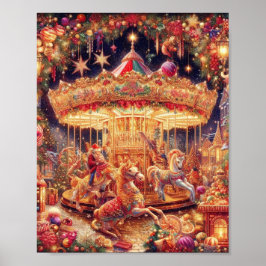 'Christmas Carousel Joy' Poster