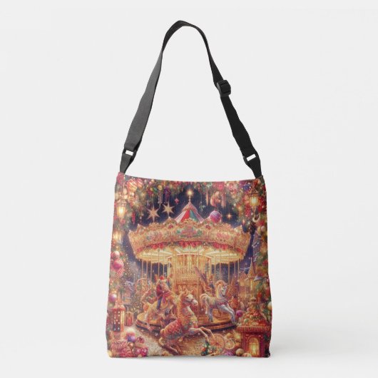 'Christmas Carousel Joy' Tote Bag Tragetaschen Mit Langen Trägern (Rückseite)