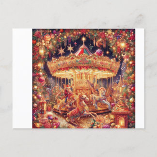 Christmas Carousel Joy's Postcard Postkarte
