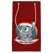 Christmas cartoon with a cute elephant small gift  kleine geschenktüte (Vorderseite)