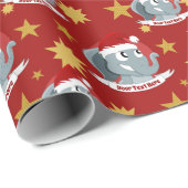 Christmas cartoon with a cute elephant wrapping pa geschenkpapier (Rolleneckpunkt)