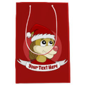 Christmas cartoon with a cute lion medium gift bag mittlere geschenktüte (Vorderseite)