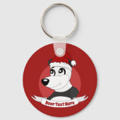 Christmas cartoon with cute panda bear keychain schlüsselanhänger (Vorderseite)