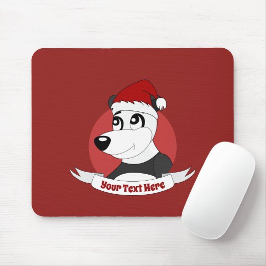 Christmas cartoon with cute panda bear mouse pad mousepad (Mit Mouse)