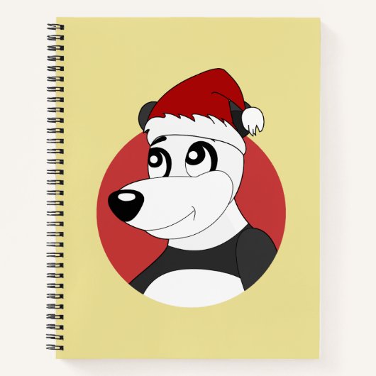 Christmas cartoon with cute panda bear notebook notizblock (Vorderseite)