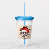 Christmas Cat 3D Acryltrinkbecher (Vorderseite)