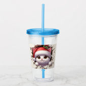 Christmas Cat 3D Acryltrinkbecher (Vorderseite)