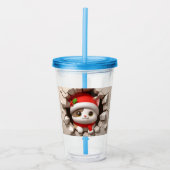 Christmas Cat 3D Acryltrinkbecher (Vorderseite)