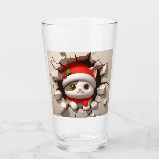 Christmas Cat 3D Glas (Vorderseite)
