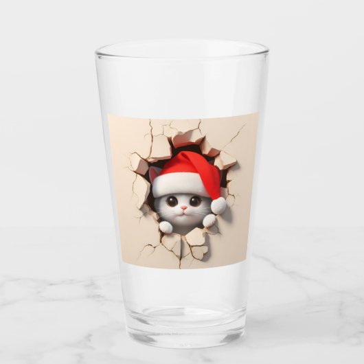Christmas Cat 3D Glas (Vorderseite)