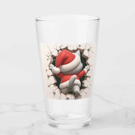 Christmas Cat 3D Glas (Vorderseite)
