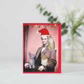 CHRISTMAS CAT ABRAHAM LINCOLN KATZEN Postkarten (Stehend Vorderseite)