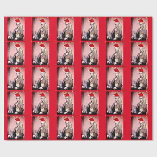 CHRISTMAS CAT ABRAHAM LINCOLN KATZEN WRAPPING PAPI GESCHENKPAPIER (Flach)