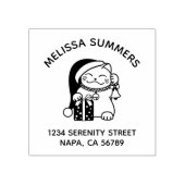 Christmas Cat Arch Address Gummistempel (Prägung)