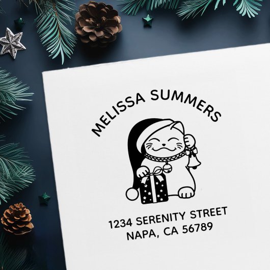 Christmas Cat Arch Address Permastempel