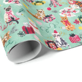 CHRISTMAS CAT CHAOS MINT Roll Geschenkpapier (Rolleneckpunkt)
