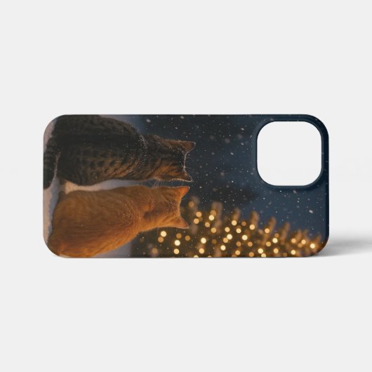 Christmas Cat Couple iPhone Case 13 mini iPhone Hülle (Rückseite (Horizontal))