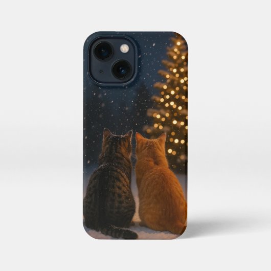 Christmas Cat Couple iPhone Case 13 mini iPhone Hülle (Rückseite)
