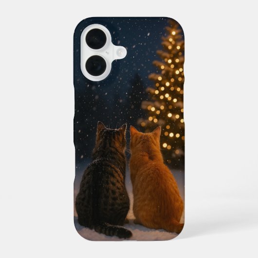 Christmas Cat Couple iPhone Case 16 iPhone 16 Hülle (Rückseite)