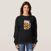 CHRISTMAS CAT Eating GINGERBREAD CAT Cookie Sweatshirt (Vorne ganz)