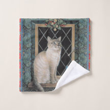 CHRISTMAS CAT-FACE-FLANNEL