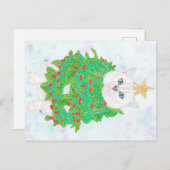 CHRISTMAS CAT FEIERTAGSPOSTKARTE (Vorne/Hinten)