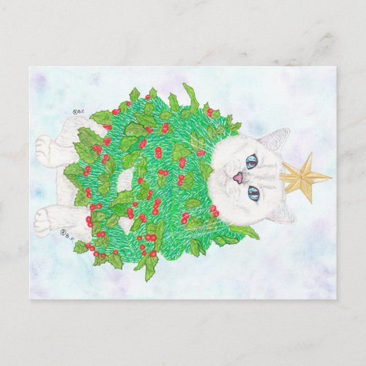 CHRISTMAS CAT FEIERTAGSPOSTKARTE (Vorderseite)