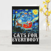 Christmas Cat For Everybody Santa Reindeer Starry Karte (Gelbe Blume)