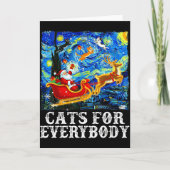 Christmas Cat For Everybody Santa Reindeer Starry Karte (Vorderseite)